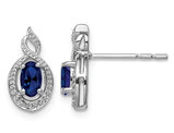 Sterling Silver 1/2 Carat (ctw) Lab Created Blue Sapphire Earrings